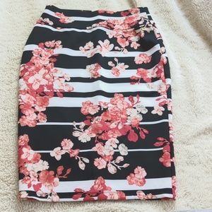 Floral striped skirt